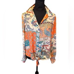 Rose & Olive Paisley Top